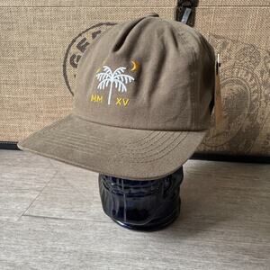 Brist MFG Snapback Hat Cap Palm Tree Moonlight Stars Beach Night NWT Adult OS